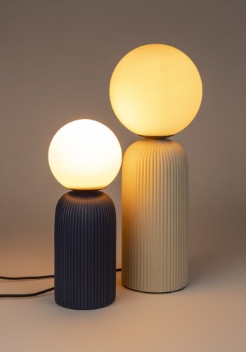 ZUIVER Dash bordlampe S - opal glas og royal bl keramik