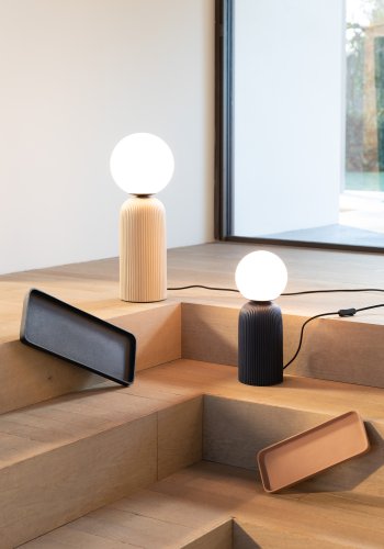 ZUIVER Dash bordlampe S - opal glas og royal bl keramik