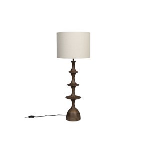 DUTCHBONE Cath bordlampe - linned og valnddefarvet mangotr