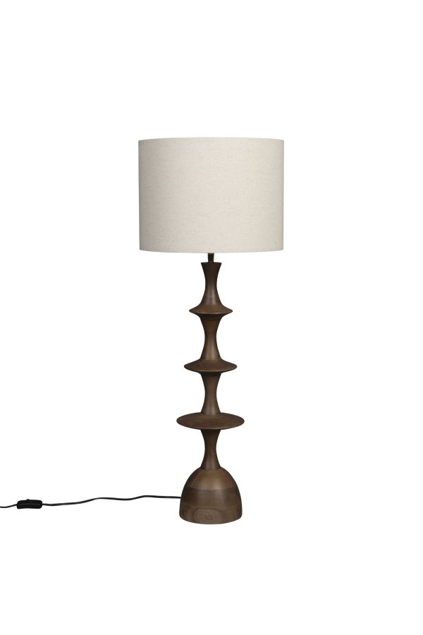 DUTCHBONE Cath bordlampe - linned og valnddefarvet mangotr