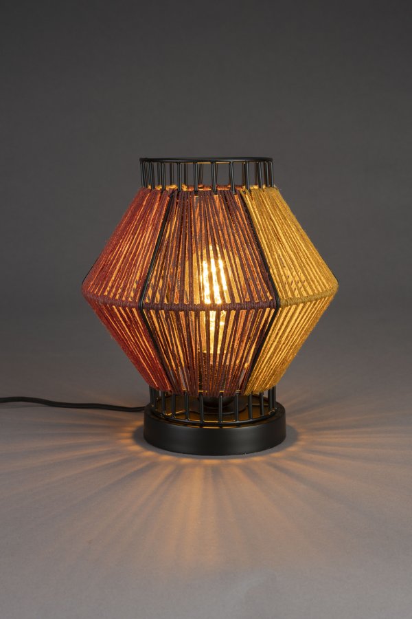 DUTCHBONE Surya bordlampe - multifarvet reb og metal