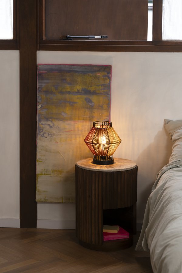 DUTCHBONE Surya bordlampe - multifarvet reb og metal