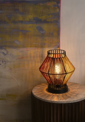 DUTCHBONE Surya bordlampe - multifarvet reb og metal