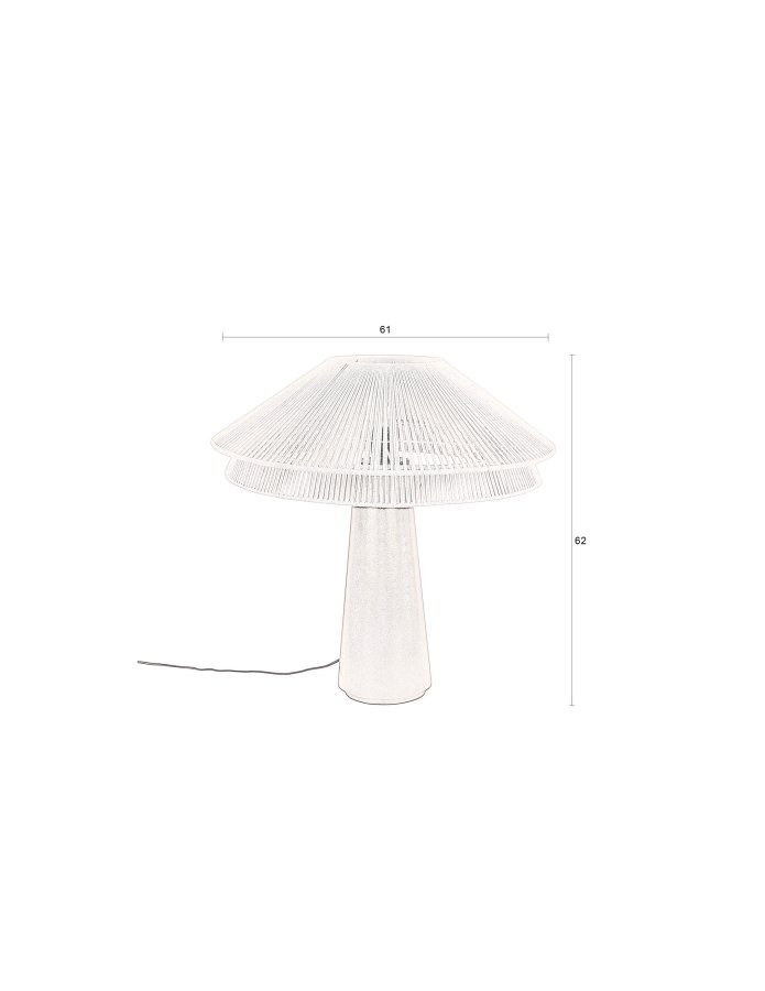DUTCHBONE Elon bordlampe - beige reb og sort metal