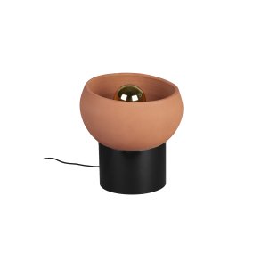 DUTCHBONE Zahra bordlampe S - terra terracotta og sort metal