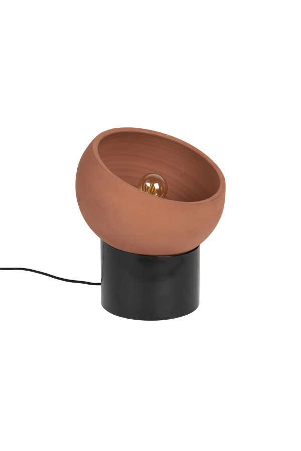 DUTCHBONE Zahra bordlampe S - terra terracotta og sort metal
