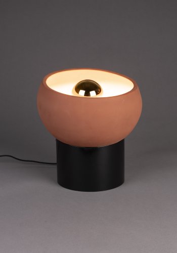 DUTCHBONE Zahra bordlampe S - terra terracotta og sort metal