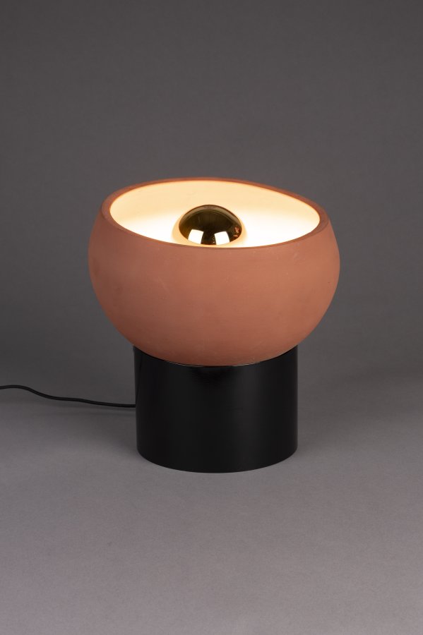 DUTCHBONE Zahra bordlampe S - terra terracotta og sort metal