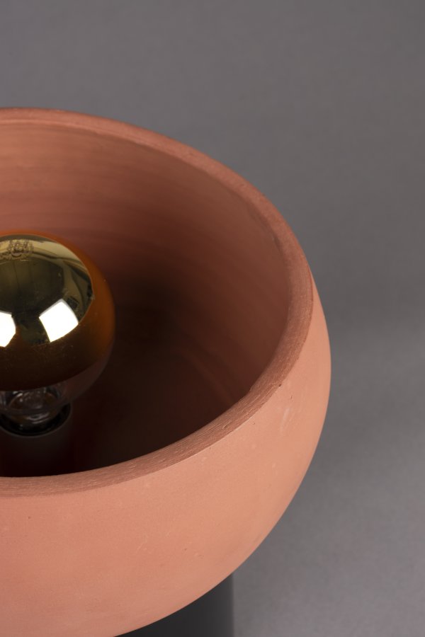 DUTCHBONE Zahra bordlampe S - terra terracotta og sort metal