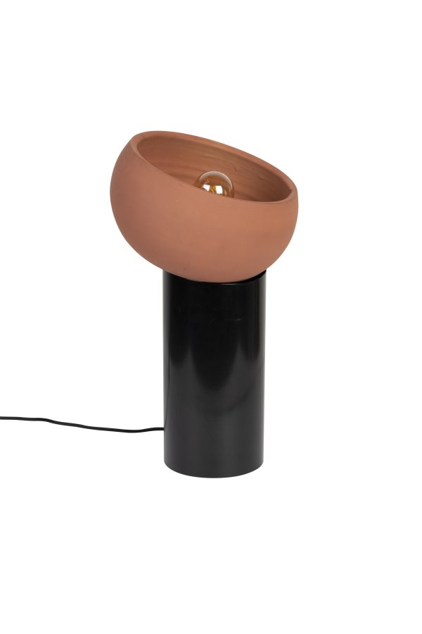 DUTCHBONE Zahra bordlampe M - terra terracotta og sort metal