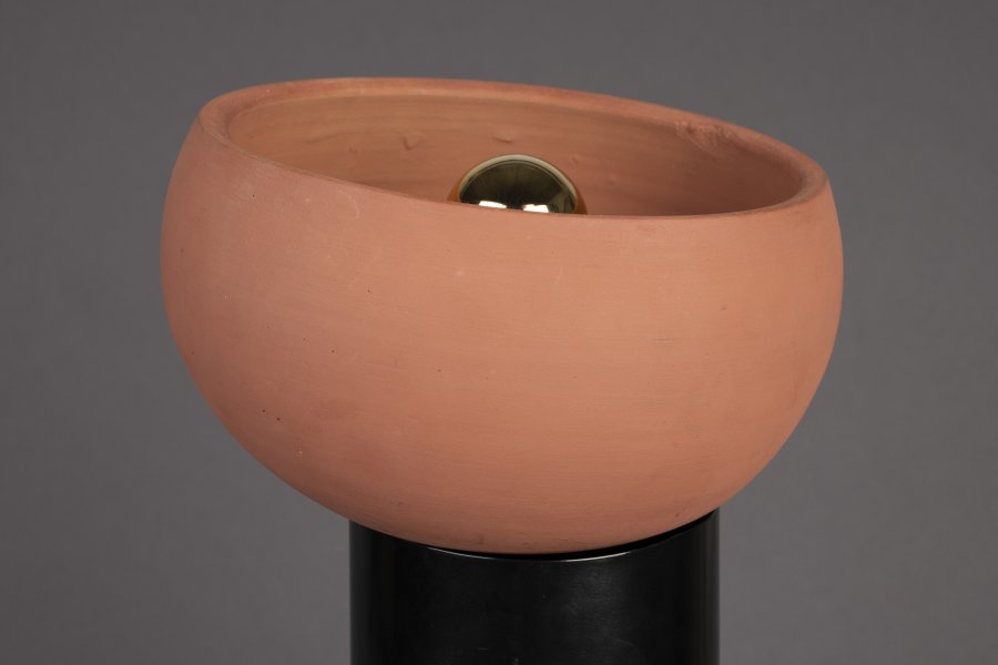 DUTCHBONE Zahra bordlampe M - terra terracotta og sort metal