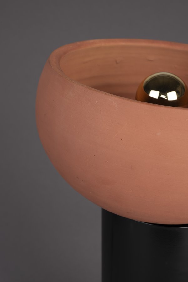 DUTCHBONE Zahra bordlampe M - terra terracotta og sort metal