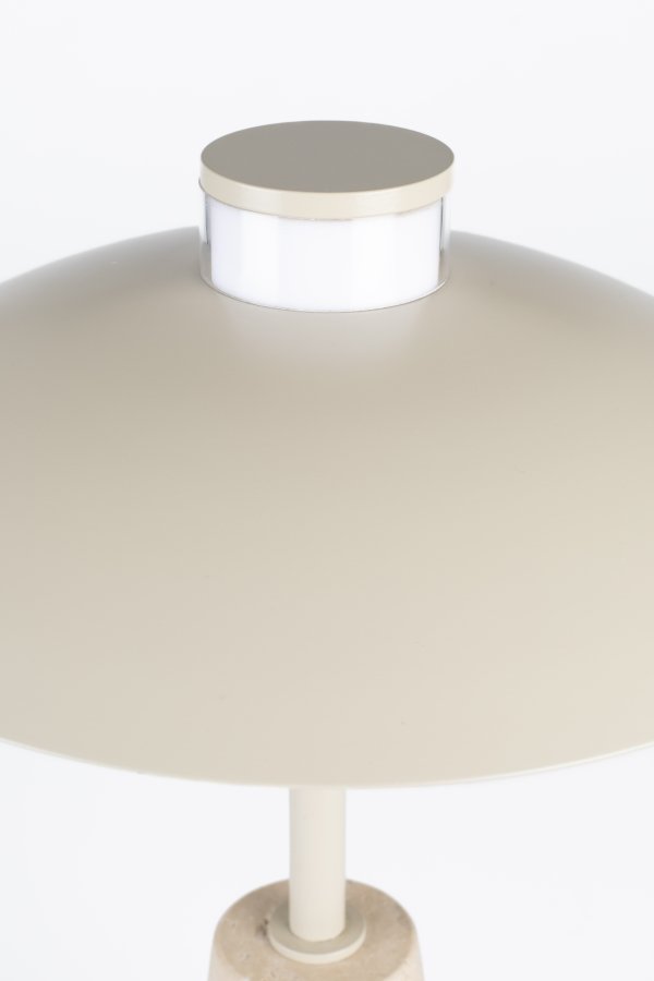 ZUIVER Cole bordlampe - beige metal og beige travertin