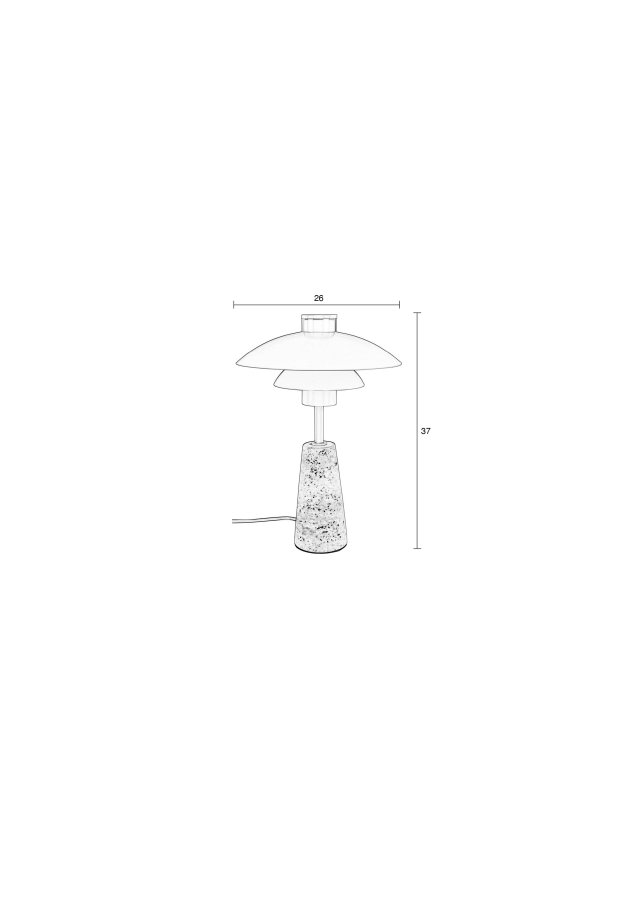 ZUIVER Cole bordlampe - beige metal og beige travertin