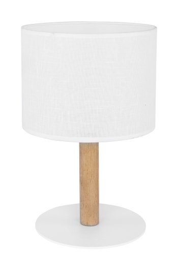  TK Deva bordlampe - hvid stof/fyrretr og hvid stl