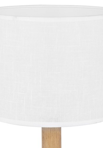  TK Deva bordlampe - hvid stof/fyrretr og hvid stl