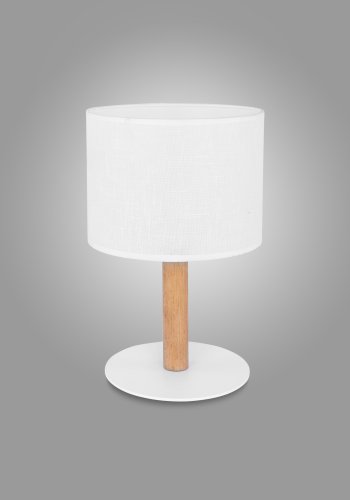  TK Deva bordlampe - hvid stof/fyrretr og hvid stl