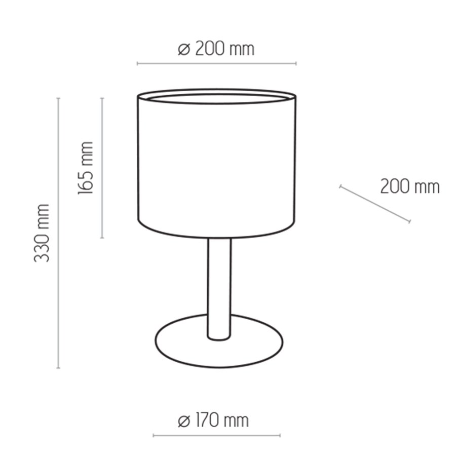  TK Deva bordlampe - hvid stof/fyrretr og hvid stl