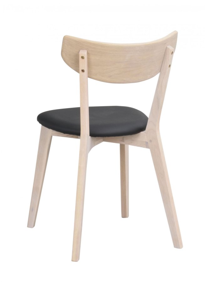 ROWICO Ami spisebordsstol - hvidpigmenteret eg og sort PU lder