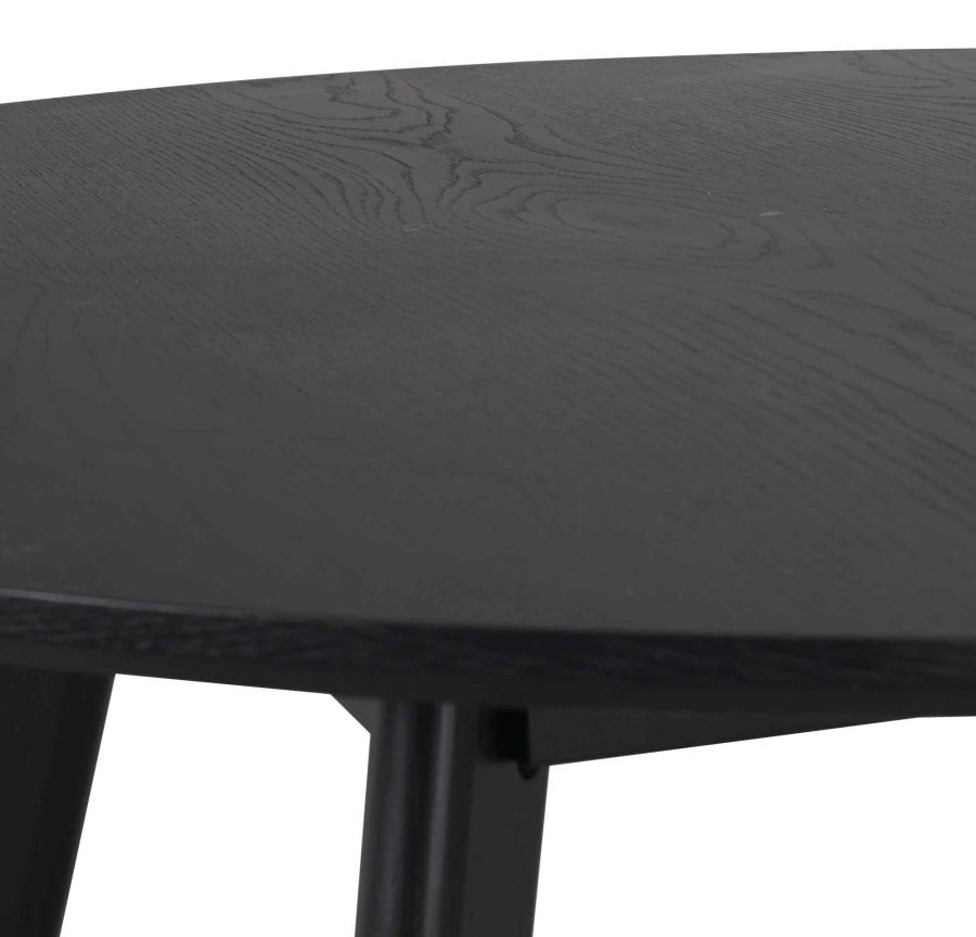 ROWICO Yumi spisebord - sort asketr, rundt (115)