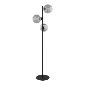 TK Cubus gulvlampe, m. 3 skrme - grafit glas og sort metal