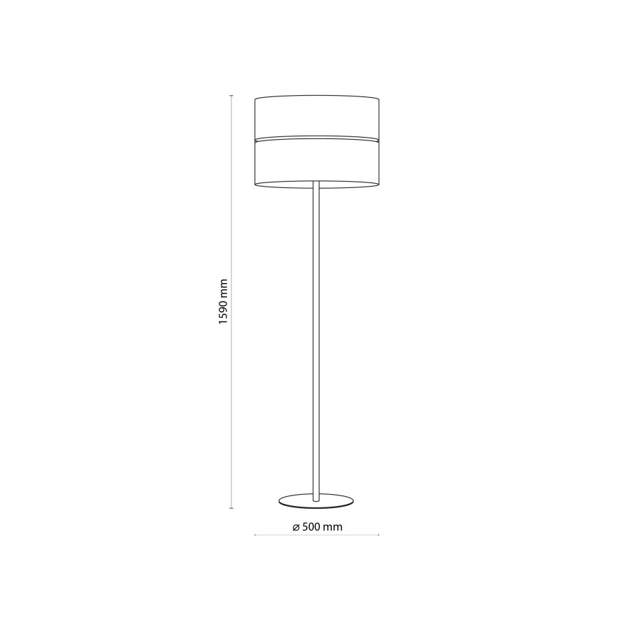 TK Linobianco gulvlampe - brun jute, hvid stof og hvid metal 