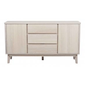 ROWICO Yumi sknk - hvidpigmenteret egetr, 3 skuffer, 2 lger, 2 hylder 