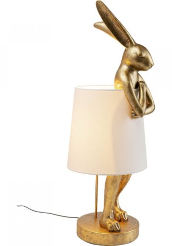 KARE DESIGN Animal Rabbit Gold bordlampe - bomuld og guld polyresin (H:88cm)