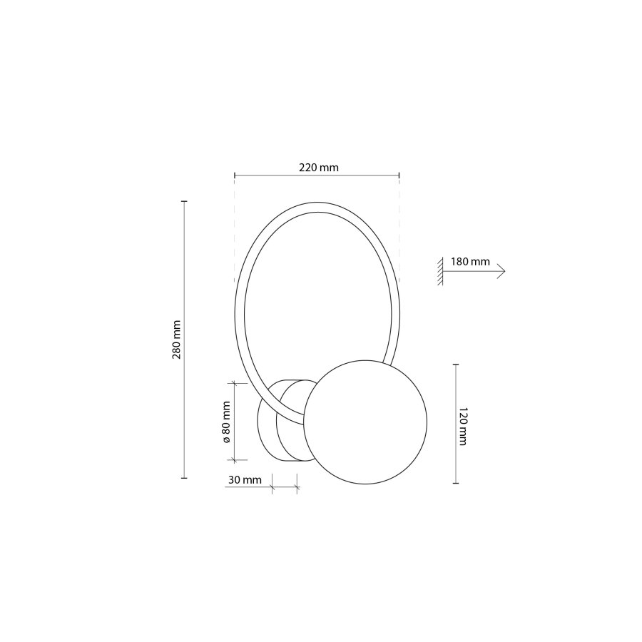 TK Anabelle vglampe - grafit glas og sort metal