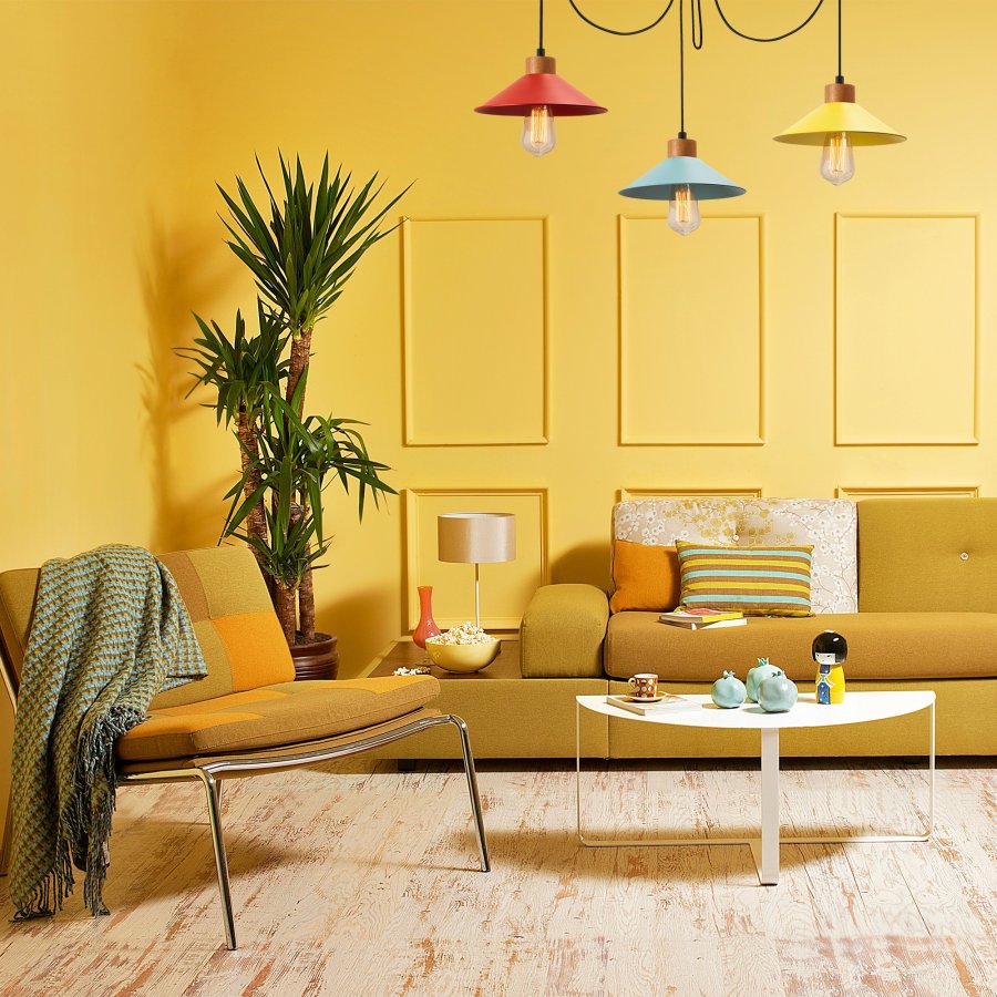 LUMI Manavgat loftlampe, m. justerbar hjde - multifarvet metal og tr