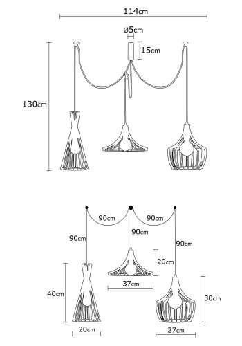 LUMI Bergerac lysekrone -525NOR1610