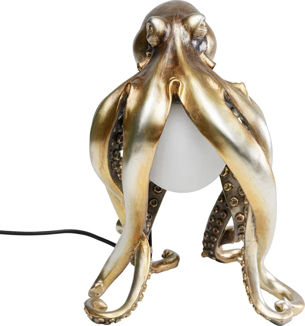 KARE DESIGN Animal Octopus bordlampe - hvid glas og guld polyresin