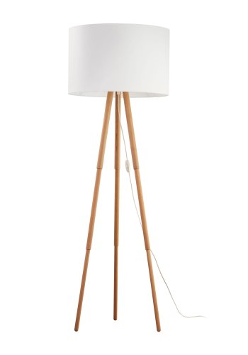 TK Tokyo gulvlampe - hvid stof og natur fyrretr