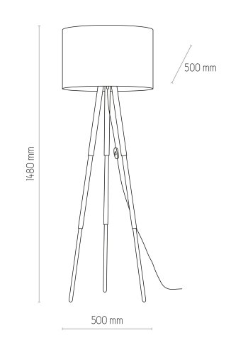 TK Tokyo gulvlampe - natur hr og natur fyrretr