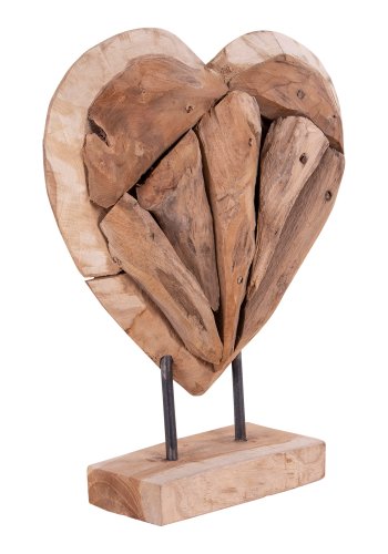 HOUSE NORDIC Almada figur hjerte - natur teaktr