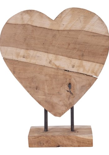 HOUSE NORDIC Almada figur hjerte - natur teaktr