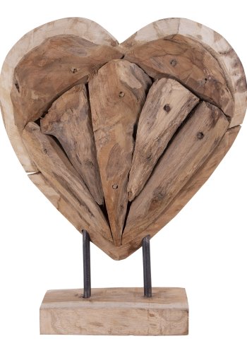 HOUSE NORDIC Almada figur hjerte - natur teaktr
