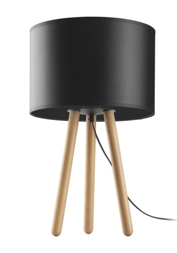 TK Tokyo bordlampe - sort stof og antik fyrretr