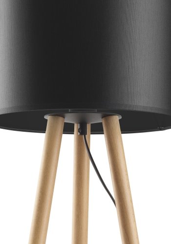 TK Tokyo bordlampe - sort stof og antik fyrretr