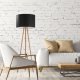 TK Tokyo gulvlampe - sort stof og natur fyrretr