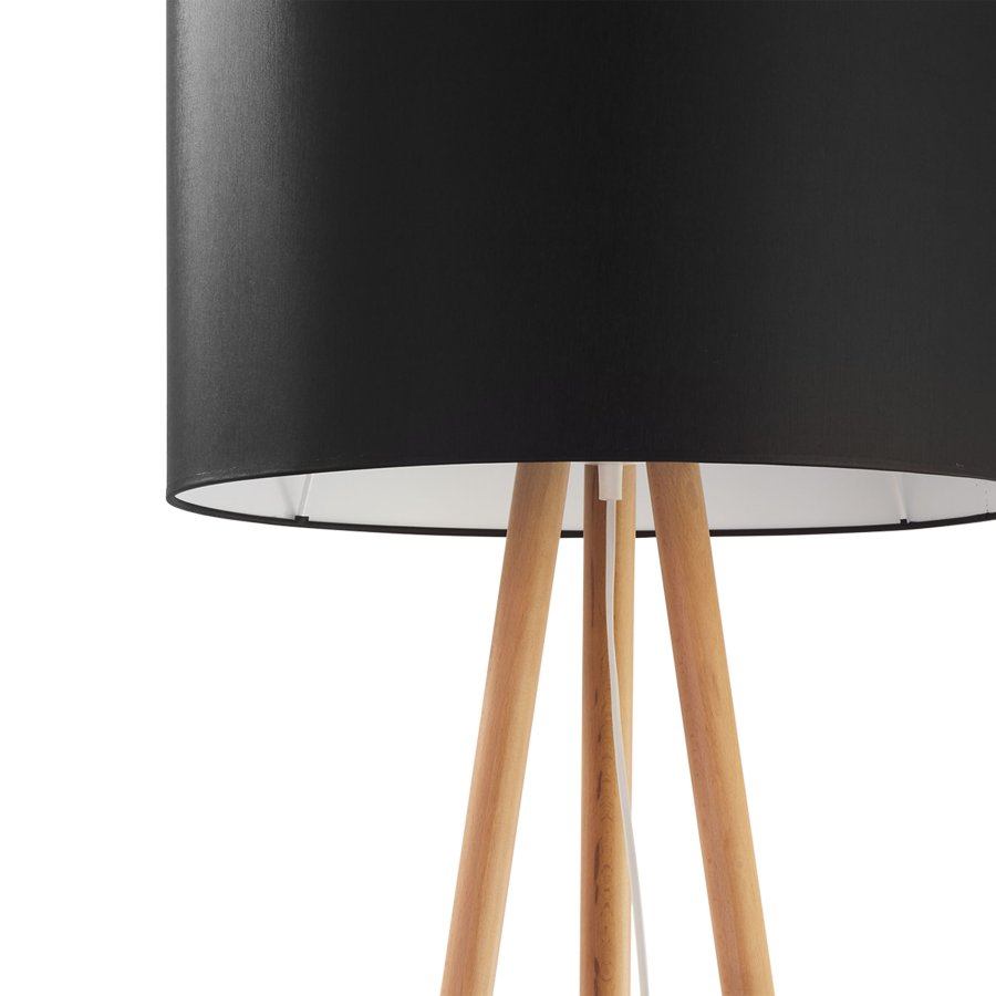 TK Tokyo gulvlampe - sort stof og natur fyrretr