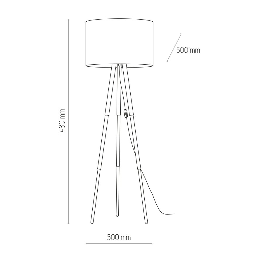 TK Tokyo gulvlampe - sort stof og natur fyrretr