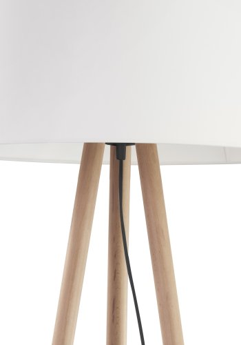 TK Tokyo gulvlampe - hvid stof og antik fyrretr