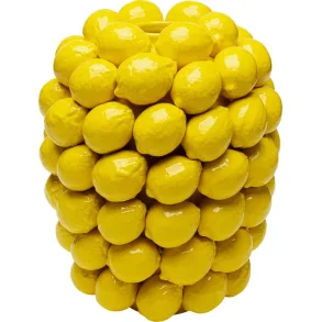 KARE DESIGN Lemon Juice vase, rund - gul porceln (H:40cm)
