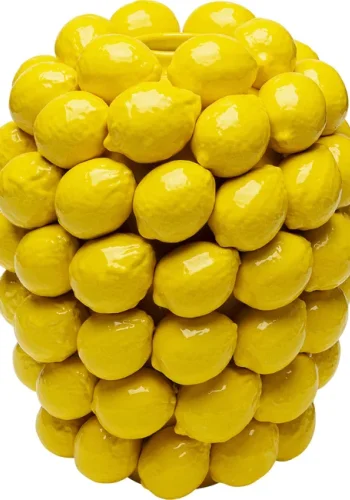 KARE DESIGN Lemon Juice vase, rund - gul porceln (H:40cm)