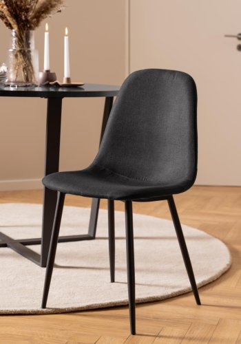 ACT NORDIC Celia spisebordsstol - sort stof og sort stl