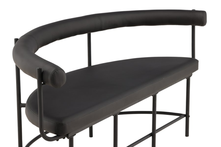 VIND COLLECTION Stallhagen x Josefin Lustig bnk, m. rygln, halvmne - sort PU og sort stl