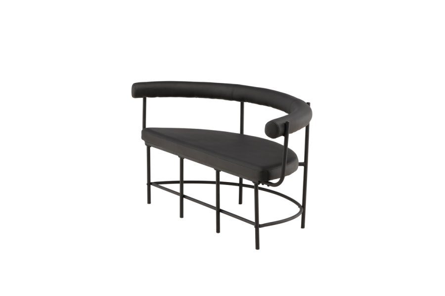 VIND COLLECTION Stallhagen x Josefin Lustig bnk, m. rygln, halvmne - sort PU og sort stl