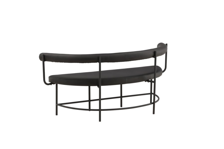 VIND COLLECTION Stallhagen x Josefin Lustig bnk, m. rygln, halvmne - sort PU og sort stl