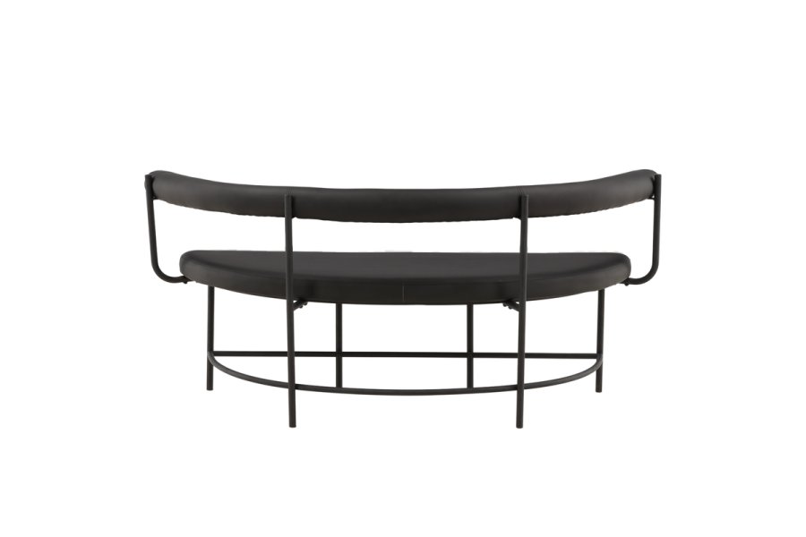 VIND COLLECTION Stallhagen x Josefin Lustig bnk, m. rygln, halvmne - sort PU og sort stl